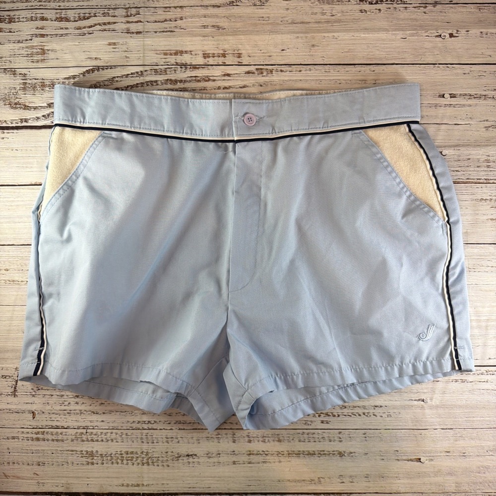Vintage 80s Jantzen Tennis Shorts Blue Preppy Retro Sportswear Mens 38
